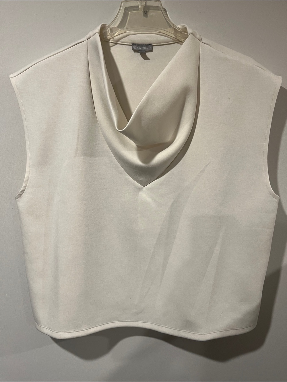 Talbots Sleeveless Cowl Neck Top in Cream